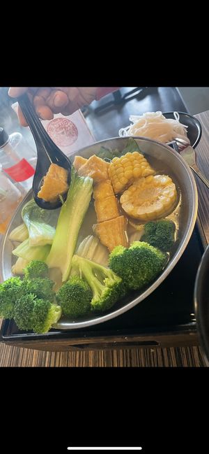 Vegetable hot pot vegan broth  at Ragin Pot in Port Hueneme