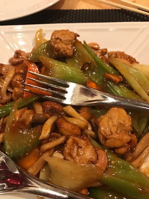 cashew chikn  at Wynn Hotel - Red 8 in Las Vegas