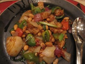 GardeinTM Cashew Chick’n, Celery, Mushrooms & Ginger at Wynn Hotel - Red 8 in Las Vegas