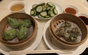 Jade & White Lotus Dim Sum with Marinated Cucumber  at Wynn Hotel - Red 8 in Las Vegas