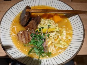 Kabocha Ramen (15€) - 3.5/5. at Shisomen in Berlin