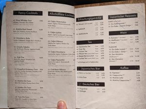 Menu - drinks. at Shisomen in Berlin