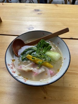 Wonton ramen: quite good, but the wonton was bland  at Shisomen in Berlin