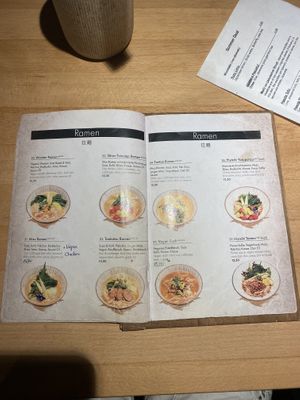 Menu  at Shisomen in Berlin