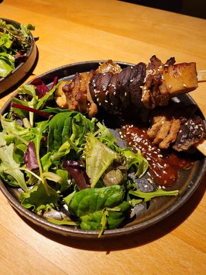 Mushrooms and meat sate at Shisomen in Berlin