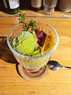 Ice cream matcha tea at Shisomen in Berlin