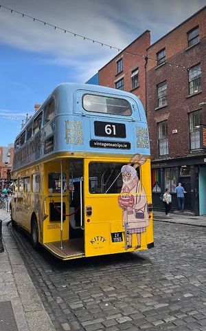 Tea bus parked at Vintage Tea Trips in Dublin