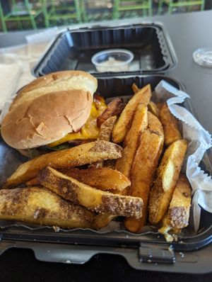Blvd BBQ burger at Planet Health Compton in Compton