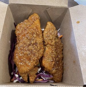 Chicken tenders with hot honee sauce  at Native Foods in Boulder