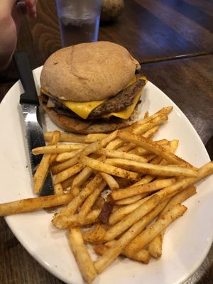 Double cheeseburger  at Native Foods in Boulder