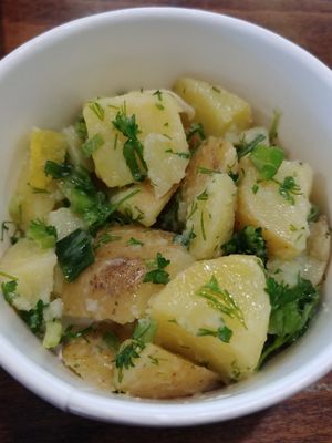 Side of Potato Salad: Pretty Good, I prefer it over the Mac n cheese or fries at Native Foods in Boulder