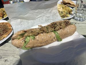 Chicken and stuffing baguette   at Sprout in Weston-super-mare