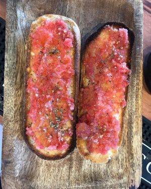 Tostada tomate   at Bar55 in Ibiza