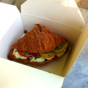 Slightly squashed croissant  :P at Holy Llama - Sintagma in Athens