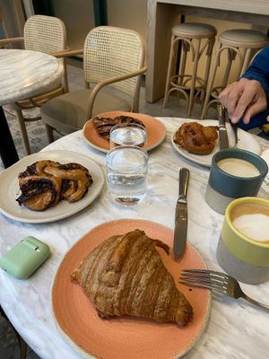 Croissant and chocolate babka   at Holy Llama - Sintagma in Athens
