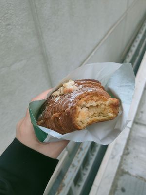 Almond croissant, amazing! at Holy Llama - Sintagma in Athens