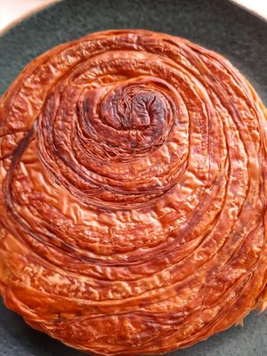 Pistachio 'wonder wheel' close up - look at those layers!! at Holy Llama - Sintagma in Athens