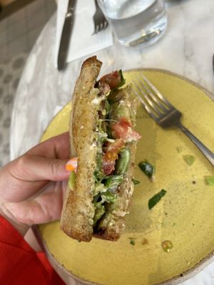 BLT sandwich inside (soooo good)  at Holy Llama - Sintagma in Athens