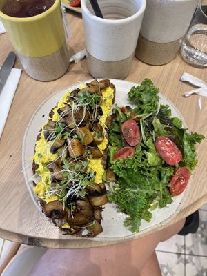 Scramble on toast!  at Holy Llama - Sintagma in Athens