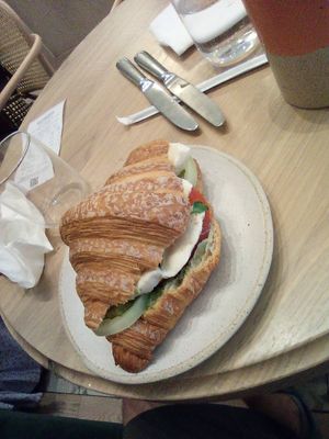 Croissant sandwich at Holy Llama - Sintagma in Athens
