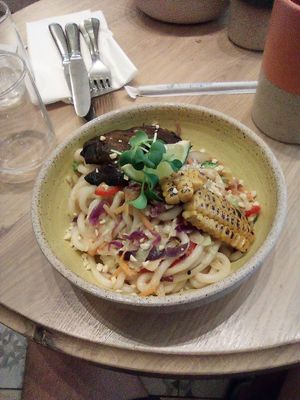 Udon bowl at Holy Llama - Sintagma in Athens