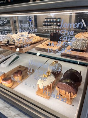 Display case in afternoon   at Holy Llama - Sintagma in Athens