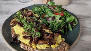 Scrambled tofu at Holy Llama - Sintagma in Athens