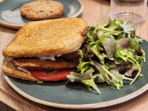 BLT with tempeh at Holy Llama - Sintagma in Athens