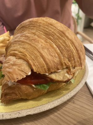 Steak sandwich croissant   at Holy Llama - Sintagma in Athens