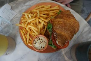 Croissant with Tempe  at Holy Llama - Sintagma in Athens