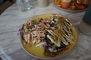 Mushroom steak toast   at Holy Llama - Sintagma in Athens