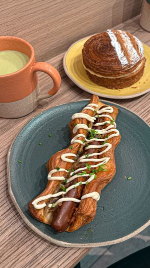 Baked vegan sausage hot dog   at Holy Llama - Sintagma in Athens