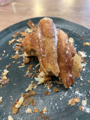 This is what is left of my absolutely delicious almond croissant  at Holy Llama - Sintagma in Athens