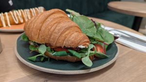 Steak Croissant meal at Holy Llama - Sintagma in Athens