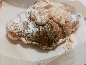 Almond filled croissant at Holy Llama - Sintagma in Athens