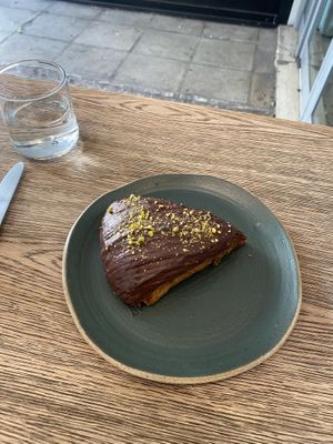Dubai chocolate croissant   at Holy Llama - Sintagma in Athens