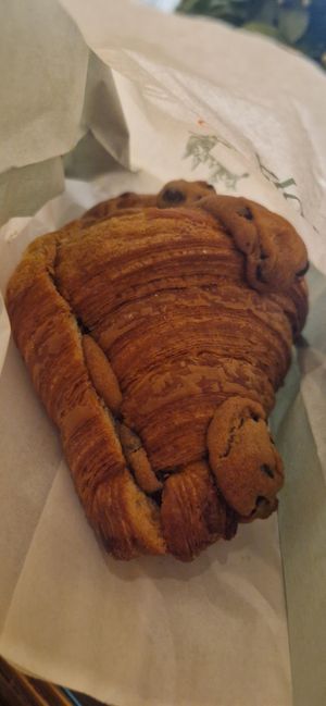 Cookie and a croissant at Holy Llama - Sintagma in Athens