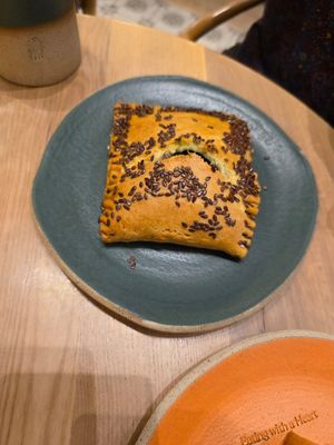 Spinach pie. I don't love spinach but it was so good here! at Holy Llama - Sintagma in Athens