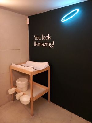 baby station at the bathroom ❤️ at Holy Llama - Sintagma in Athens