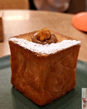 praline cruffin at Holy Llama - Sintagma in Athens