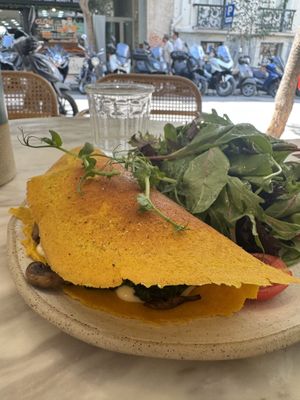 Chickpea omelette - vegan & gluten free 🙌🏻  at Holy Llama - Sintagma in Athens