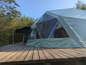 Tent from the outside at Vegan House in Nagodzice