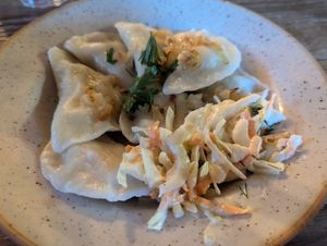 Pierogi 🥟 at Vegan House in Nagodzice