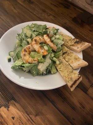 Caesar salad with shrimp  at Roots in Riverside
