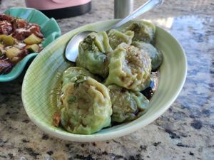 Huge dumplings! at Jardin Verde in Santo Domingo
