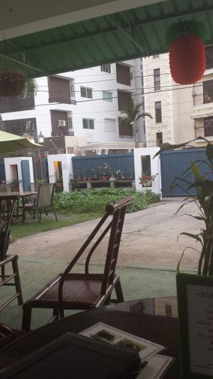 View of garden from the tables at Jardin Verde in Santo Domingo