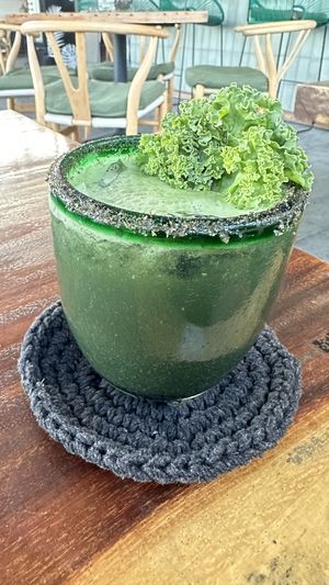 Green detox juice  at Casa Vegana in Tulum