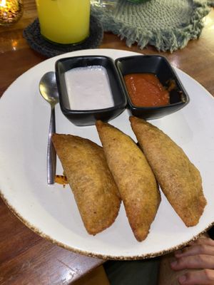 Empanadas  at Casa Vegana in Tulum