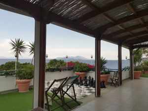 The view from the rooftop terrace at Daphne's Club Cosy Seaside Accommodation & Cosy Veggie Restaurant in Xylokastro