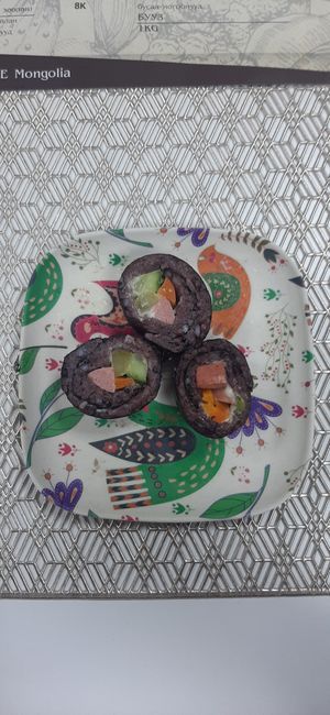 Kimbap at Vegan House in Ulaanbaatar